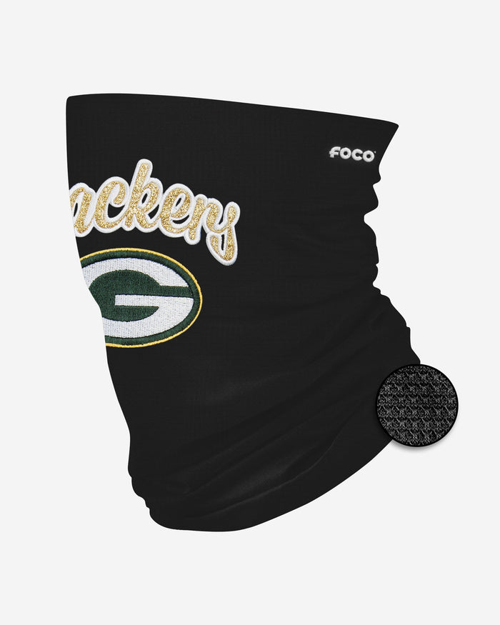 Green Bay Packers Glitter Waffle Gaiter Scarf FOCO - FOCO.com