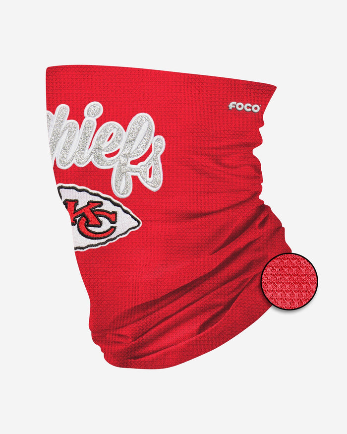 Kansas City Chiefs Glitter Waffle Gaiter Scarf FOCO - FOCO.com