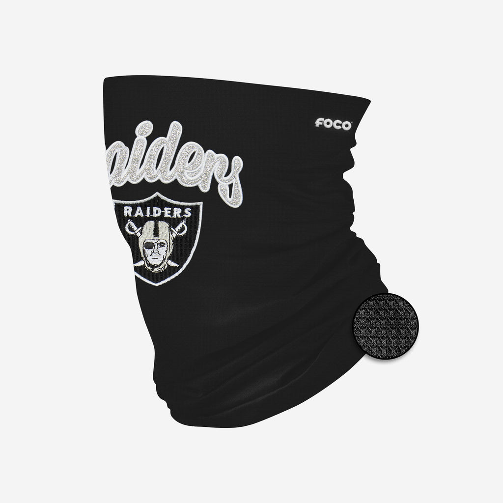 Las Vegas Raiders Glitter Waffle Gaiter Scarf FOCO - FOCO.com