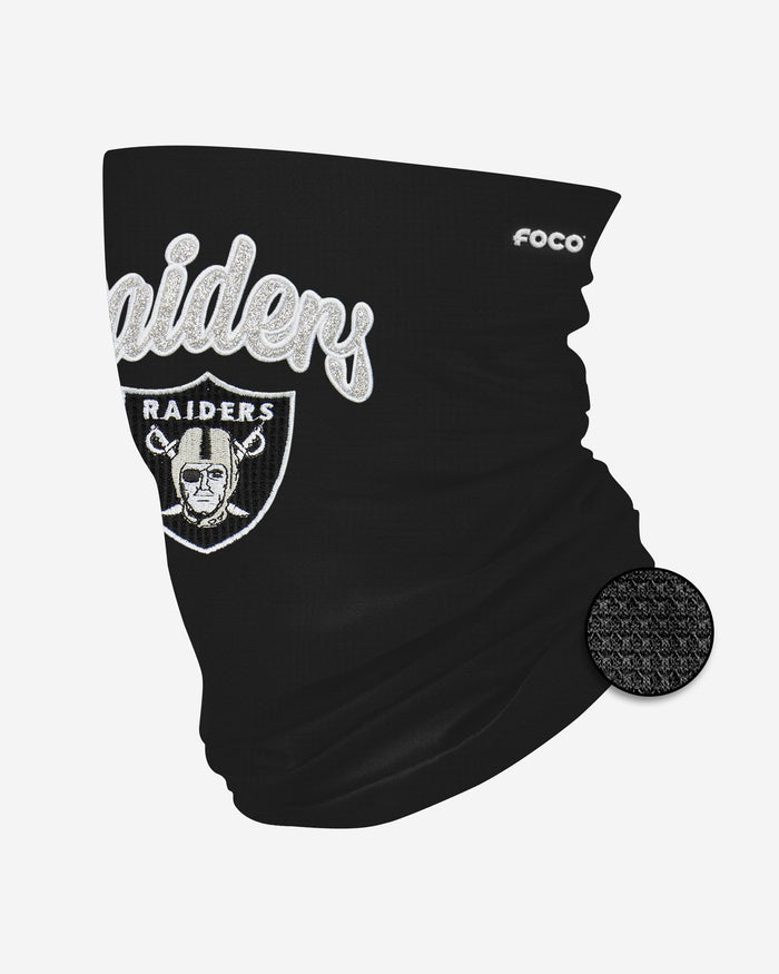Las Vegas Raiders Glitter Waffle Gaiter Scarf FOCO - FOCO.com