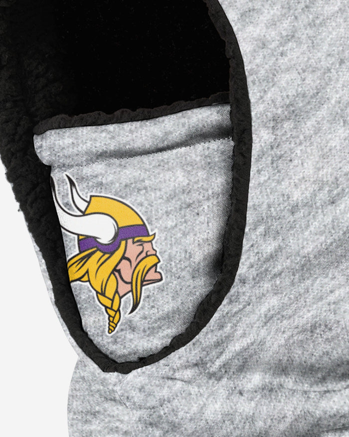 Minnesota Vikings Heather Grey Big Logo Hooded Gaiter FOCO - FOCO.com