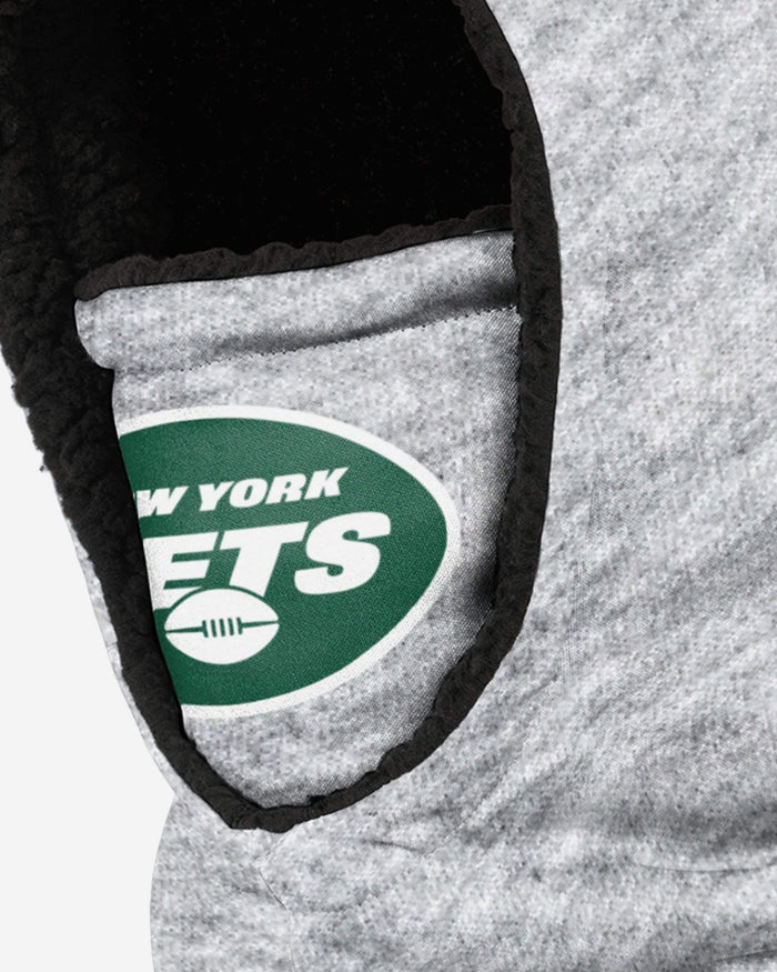 New York Jets Heather Grey Big Logo Hooded Gaiter FOCO - FOCO.com