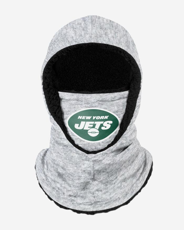 New York Jets Heather Grey Big Logo Hooded Gaiter FOCO Adult - FOCO.com