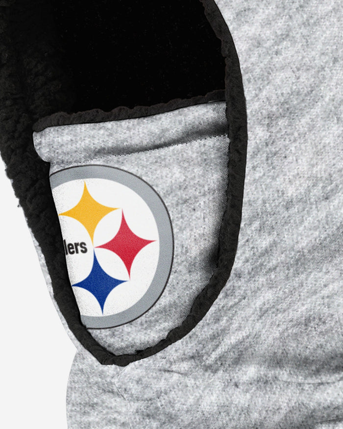 Pittsburgh Steelers Heather Grey Big Logo Hooded Gaiter FOCO - FOCO.com