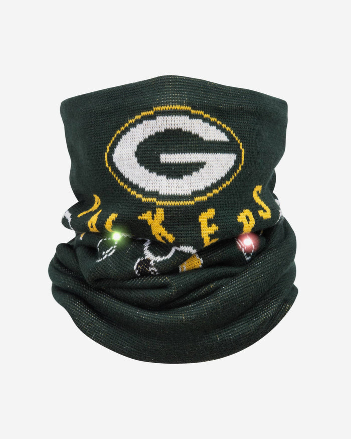 Green Bay Packers Light Up Knit Gaiter Scarf FOCO - FOCO.com
