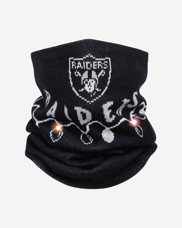 Las Vegas Raiders Light Up Knit Gaiter Scarf FOCO - FOCO.com
