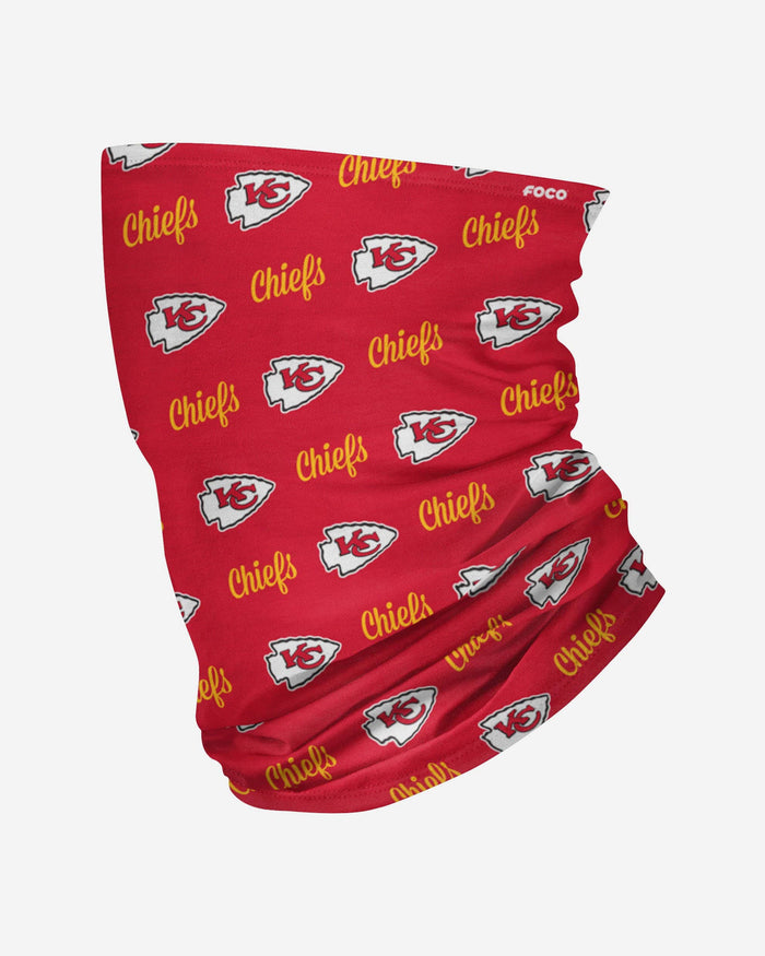 Kansas City Chiefs Mini Script Fleece Gaiter Scarf FOCO - FOCO.com
