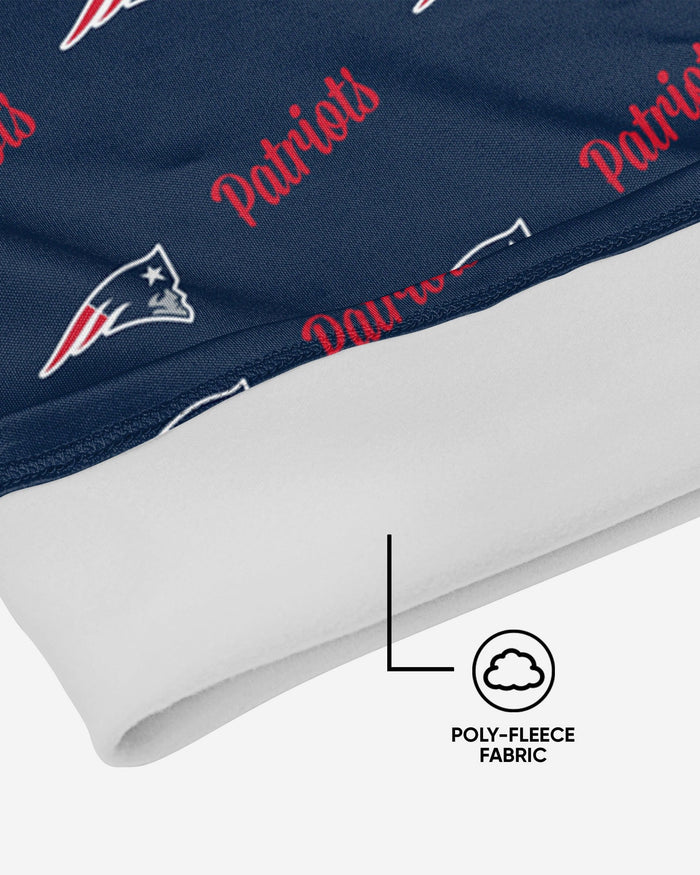 New England Patriots Mini Script Fleece Gaiter Scarf FOCO - FOCO.com