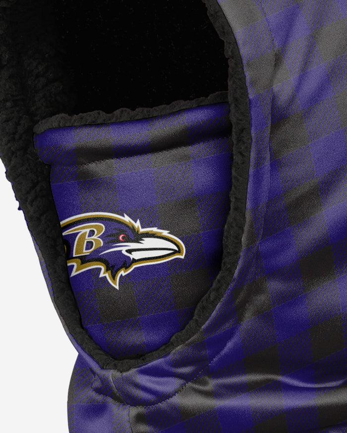 Baltimore Ravens Plaid Hooded Gaiter FOCO - FOCO.com