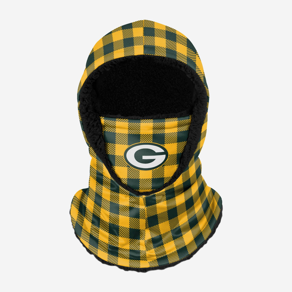 Green Bay Packers Plaid Hooded Gaiter FOCO - FOCO.com