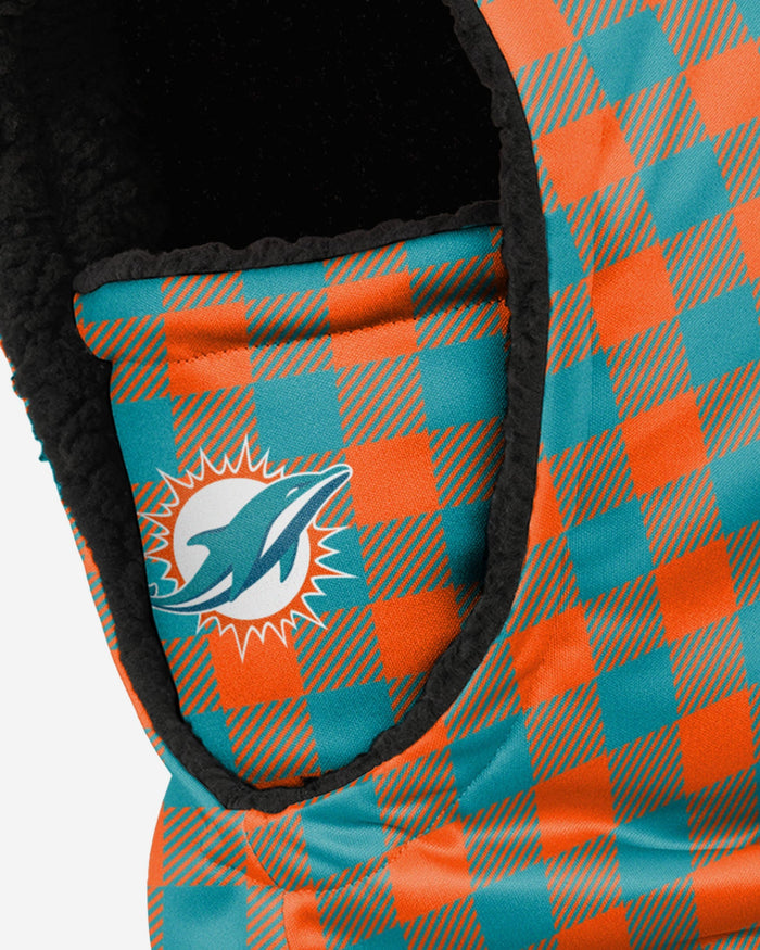 Miami Dolphins Plaid Hooded Gaiter FOCO - FOCO.com
