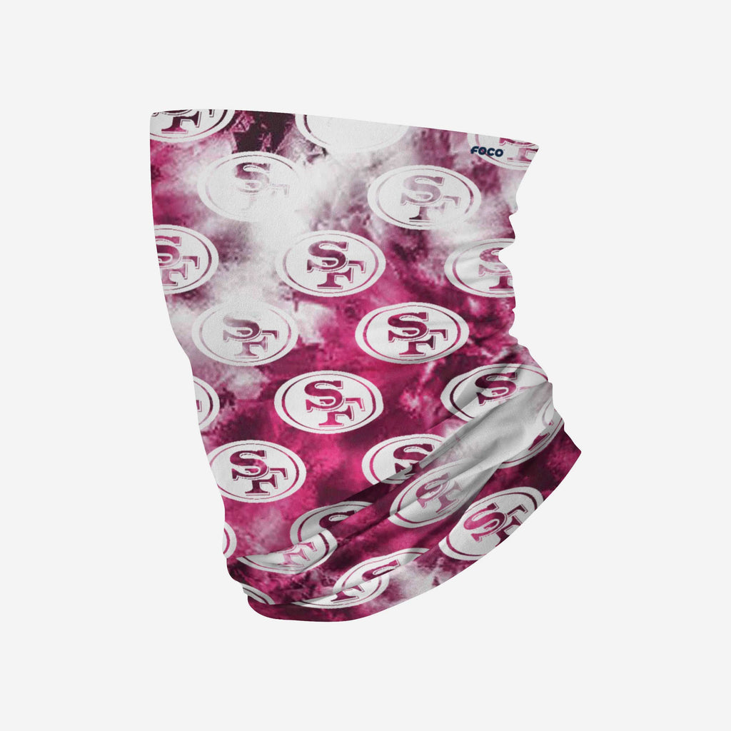 San Francisco 49ers Pink Tie-Dye Gaiter Scarf FOCO - FOCO.com