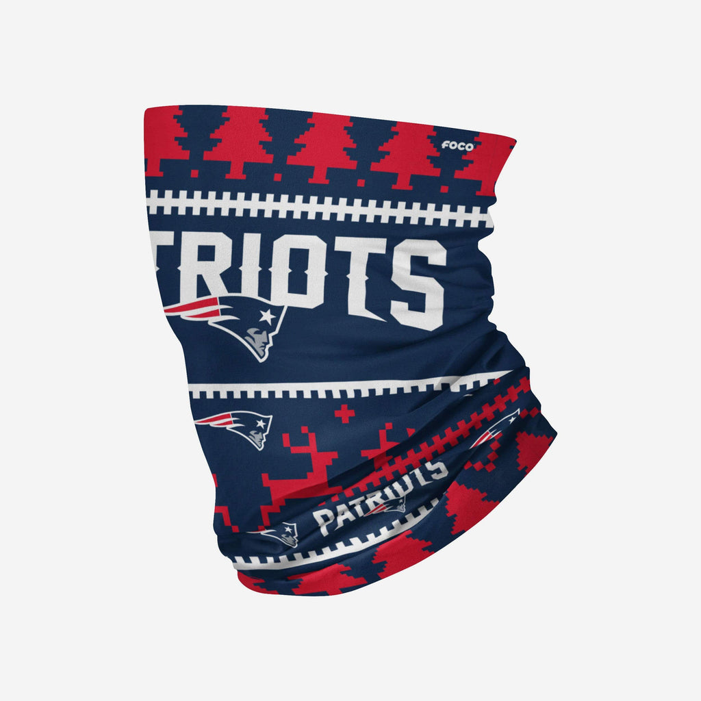 New England Patriots Wordmark Holiday Gaiter Scarf FOCO - FOCO.com