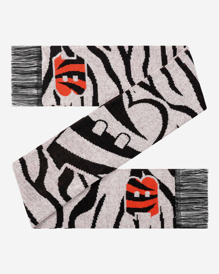 Cincinnati Bengals White Stripe Knit Scarf FOCO - FOCO.com