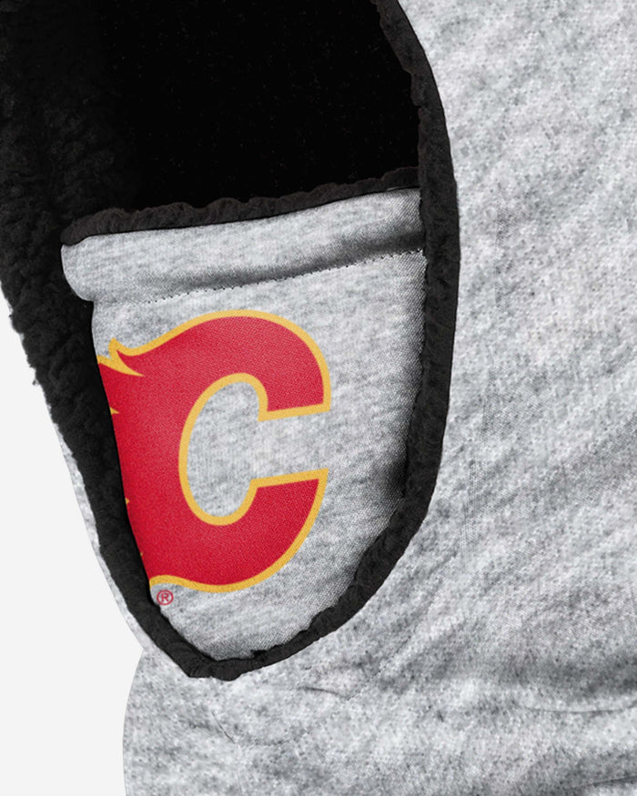 Calgary Flames Heather Grey Big Logo Hooded Gaiter FOCO - FOCO.com