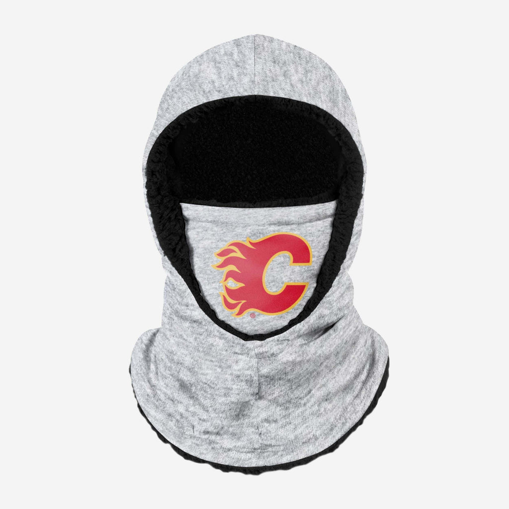 Calgary Flames Heather Grey Big Logo Hooded Gaiter FOCO - FOCO.com