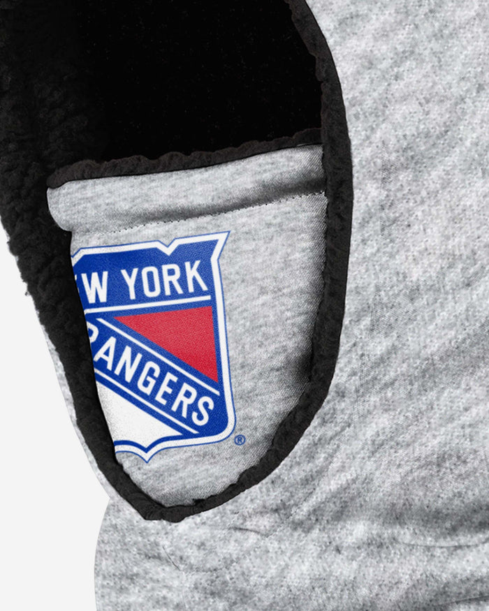 New York Rangers Heather Grey Big Logo Hooded Gaiter FOCO - FOCO.com