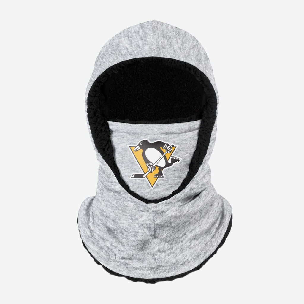 Pittsburgh Penguins Heather Grey Big Logo Hooded Gaiter FOCO - FOCO.com