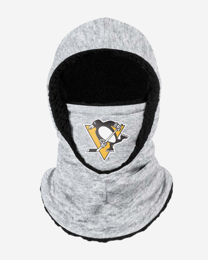 Pittsburgh Penguins Heather Grey Big Logo Hooded Gaiter FOCO - FOCO.com