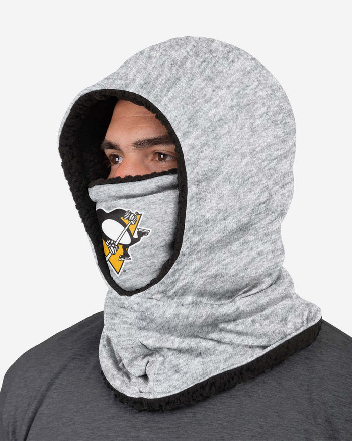 Pittsburgh Penguins Heather Grey Big Logo Hooded Gaiter FOCO - FOCO.com