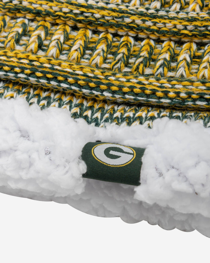 Green Bay Packers Womens Color Wave Chunky Beanie & Gaiter Scarf Set FOCO - FOCO.com