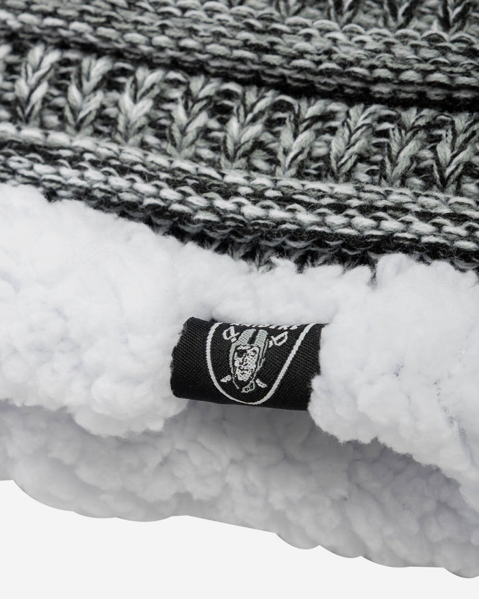 Las Vegas Raiders Womens Color Wave Chunky Beanie & Gaiter Scarf Set FOCO - FOCO.com