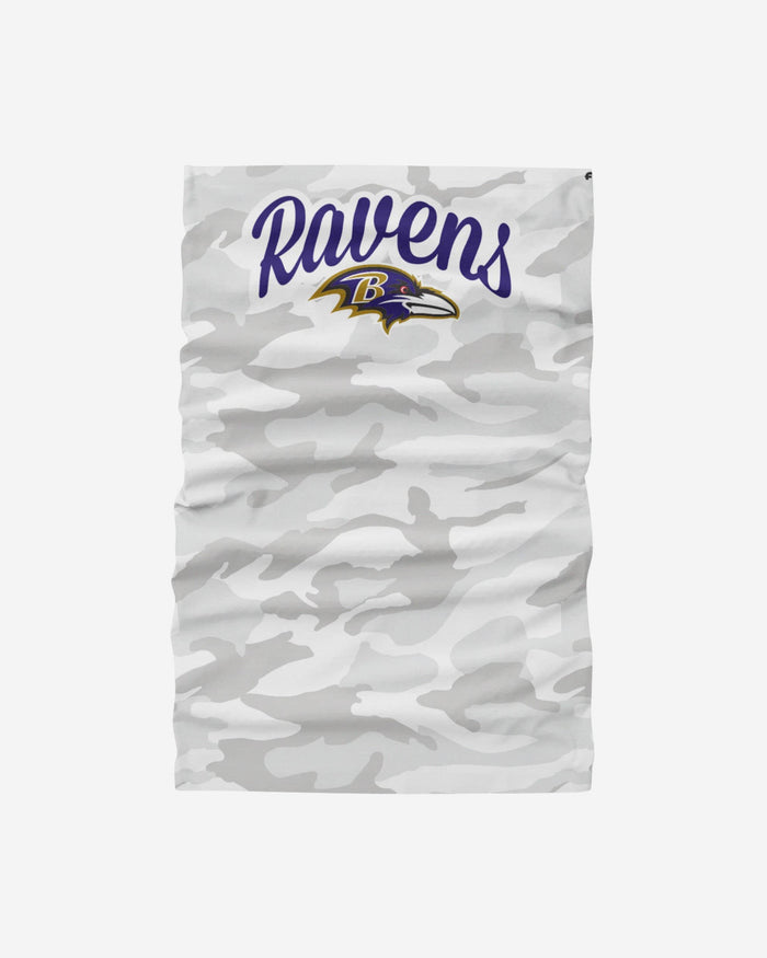 Baltimore Ravens Script Camo Gaiter Scarf FOCO - FOCO.com