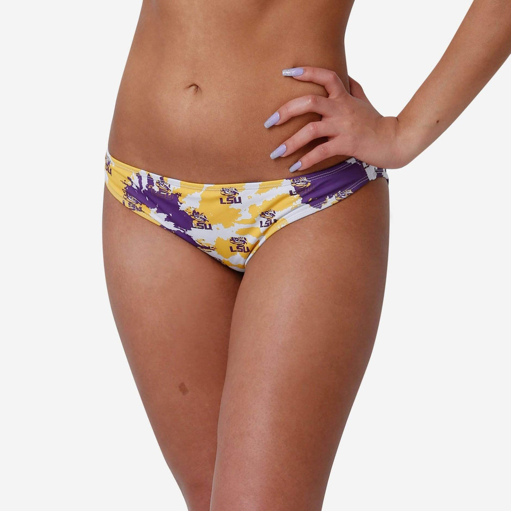 LSU Tigers Womens Paint Splash Bikini Bottom FOCO S - FOCO.com