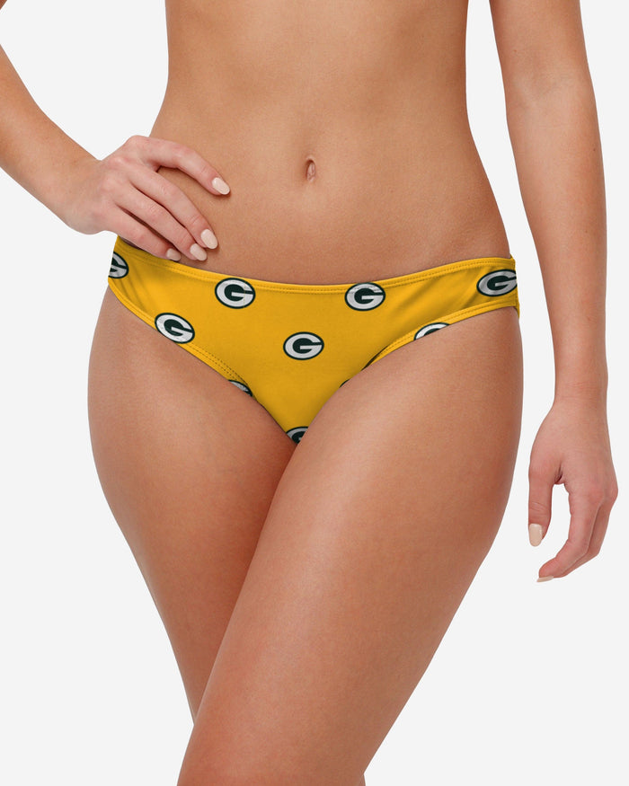 Green Bay Packers Womens Mini Print Bikini Bottom FOCO S - FOCO.com