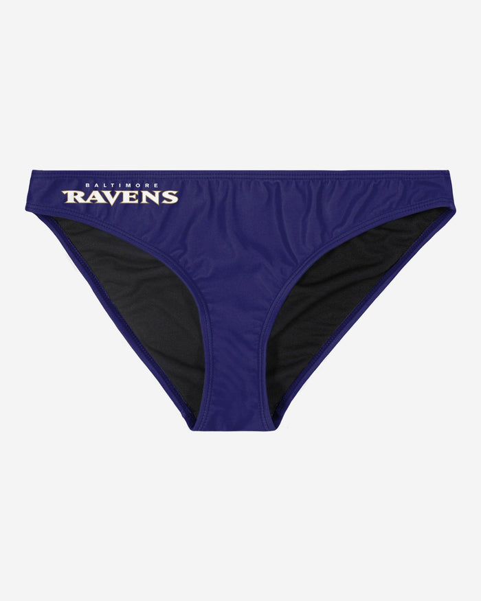 Baltimore Ravens Womens Solid Wordmark Bikini Bottom FOCO - FOCO.com