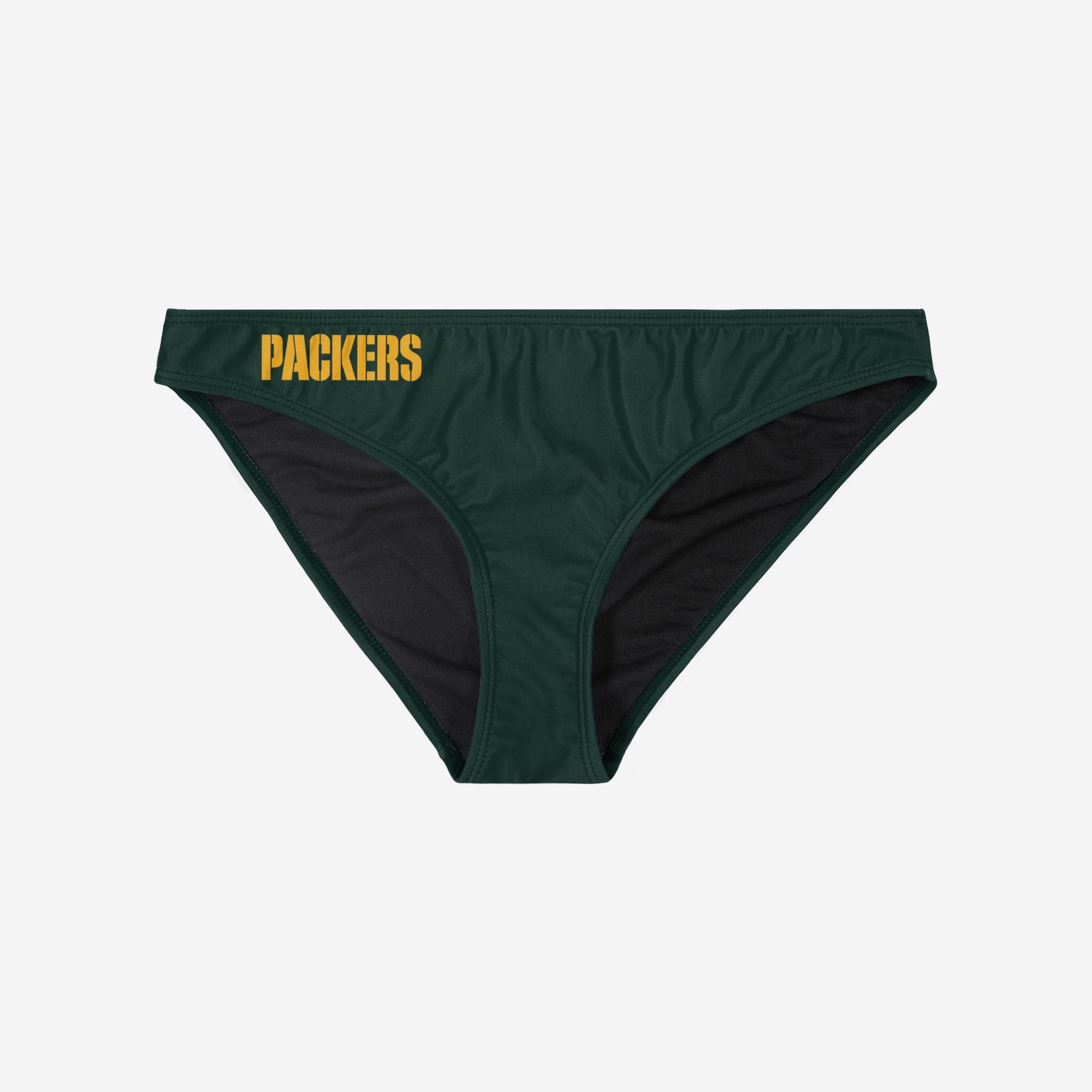 Green Bay Packers Womens Solid Wordmark Bikini Bottom FOCO Green Bay Packers Womens Solid Wordmark Bikini Bottom FOCO
