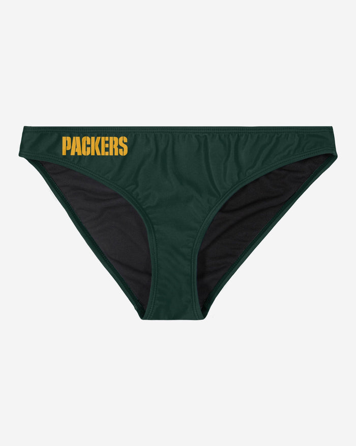 Green Bay Packers Womens Solid Wordmark Bikini Bottom FOCO - FOCO.com