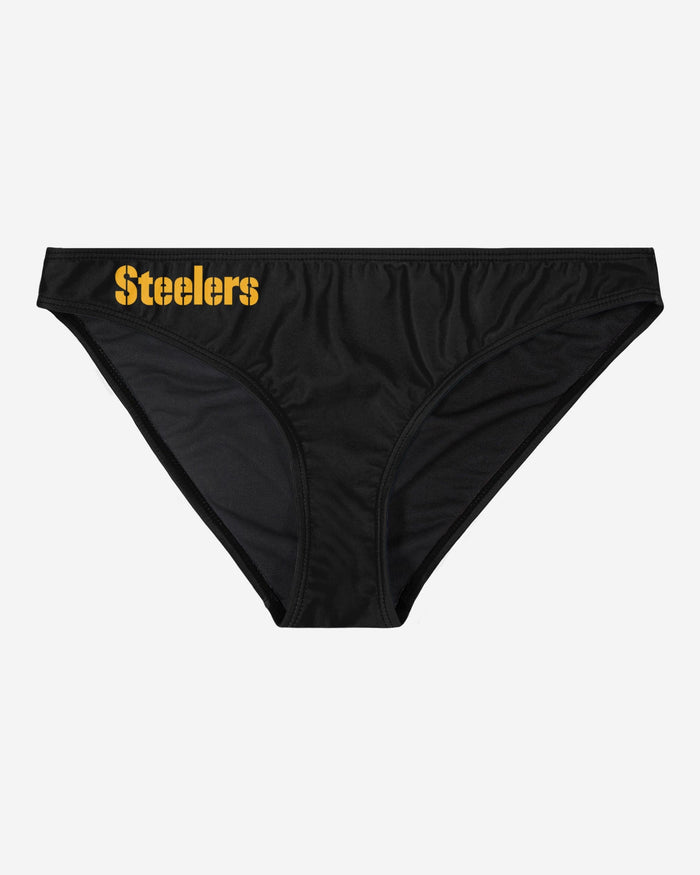 Pittsburgh Steelers Womens Solid Wordmark Bikini Bottom FOCO - FOCO.com