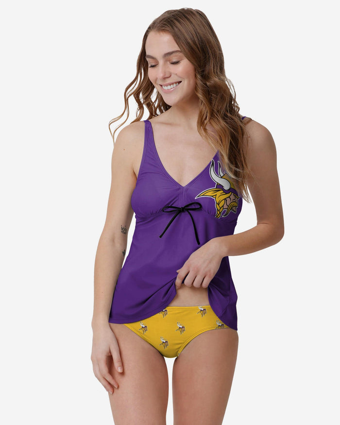 Minnesota Vikings Womens Summertime Mini Print Bikini Bottom FOCO - FOCO.com