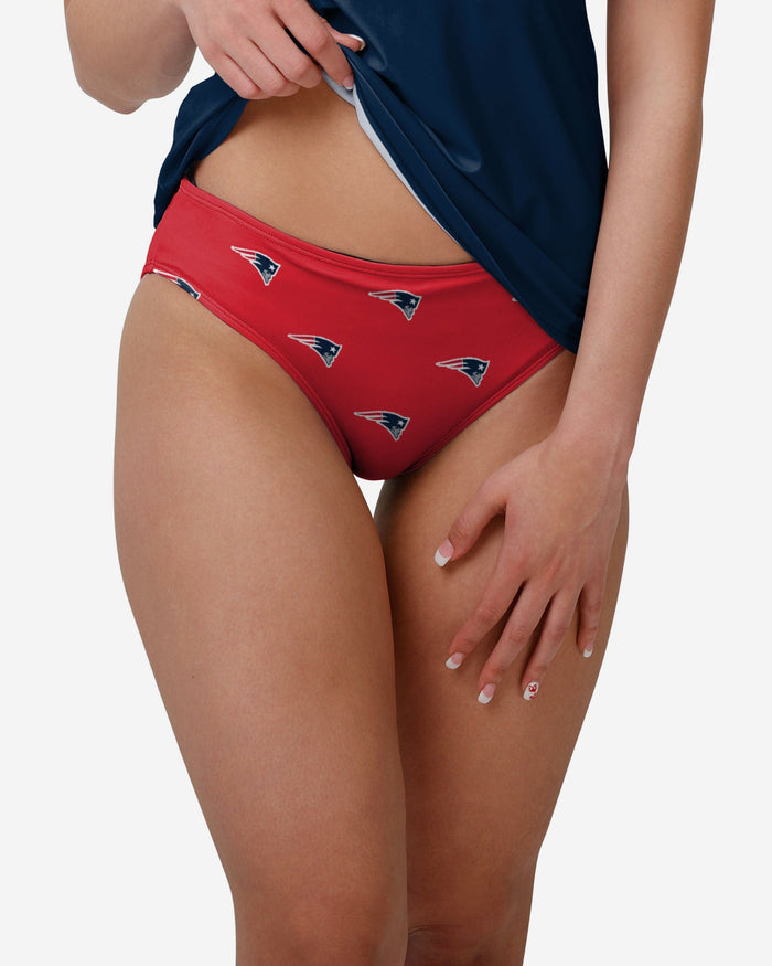 New England Patriots Womens Summertime Mini Print Bikini Bottom FOCO S - FOCO.com