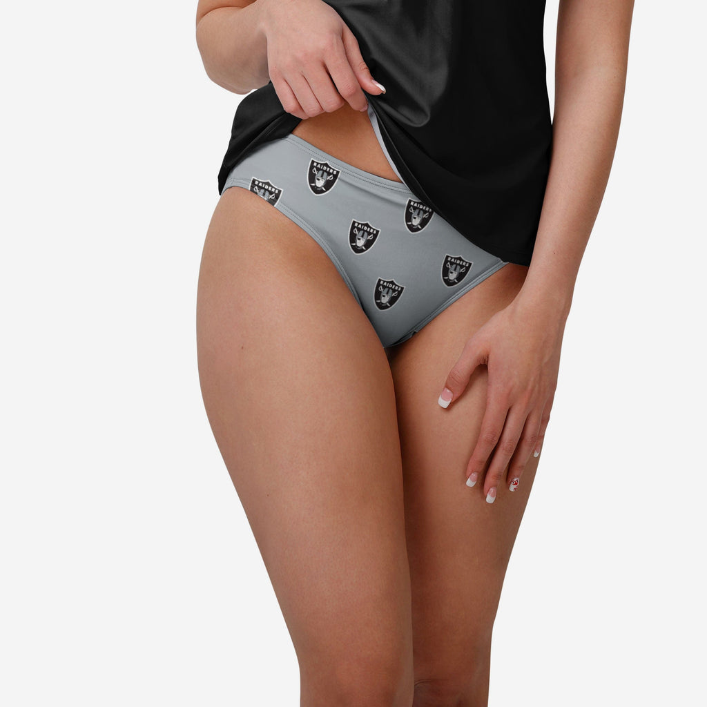 Las Vegas Raiders Womens Summertime Mini Print Bikini Bottom FOCO S - FOCO.com