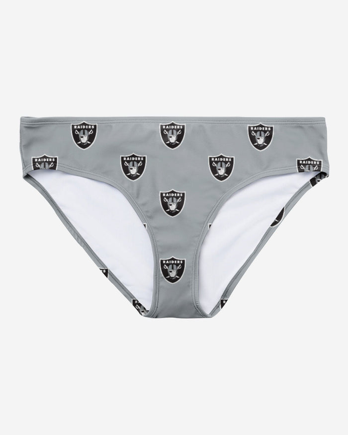 Las Vegas Raiders Womens Summertime Mini Print Bikini Bottom FOCO - FOCO.com