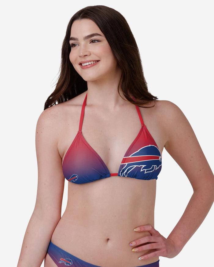 Buffalo Bills Womens Gradient Big Logo Bikini Top FOCO - FOCO.com