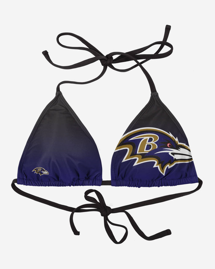 Baltimore Ravens Womens Gradient Big Logo Bikini Top FOCO S - FOCO.com