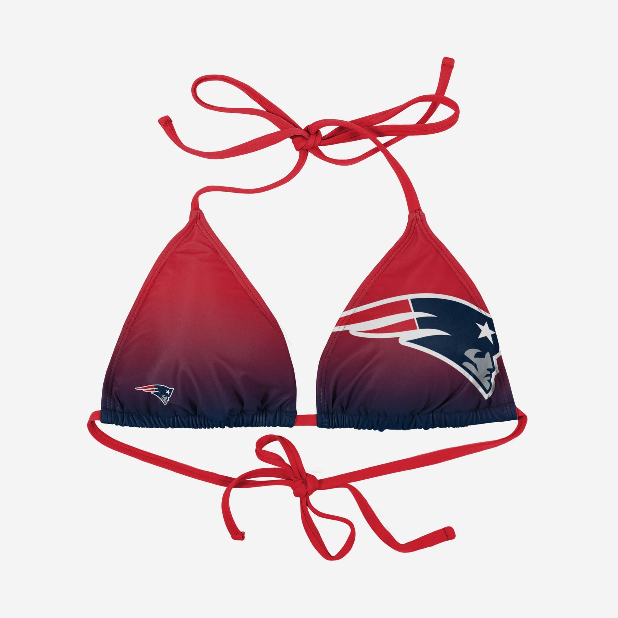 New England Patriots Womens Gradient Big Logo Bikini Top FOCO New England Patriots Womens Gradient Big Logo Bikini Top FOCO