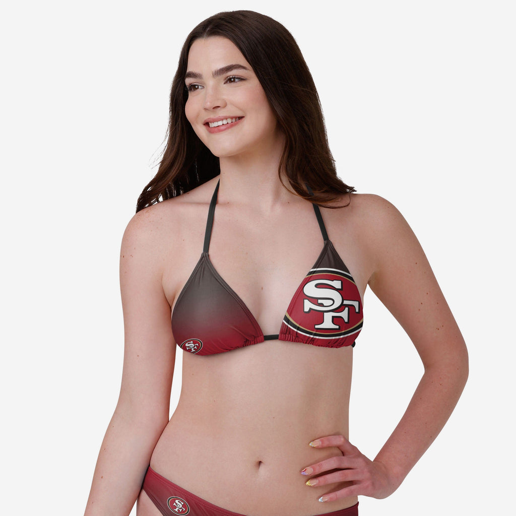 San Francisco 49ers Womens Gradient Big Logo Bikini Top FOCO - FOCO.com