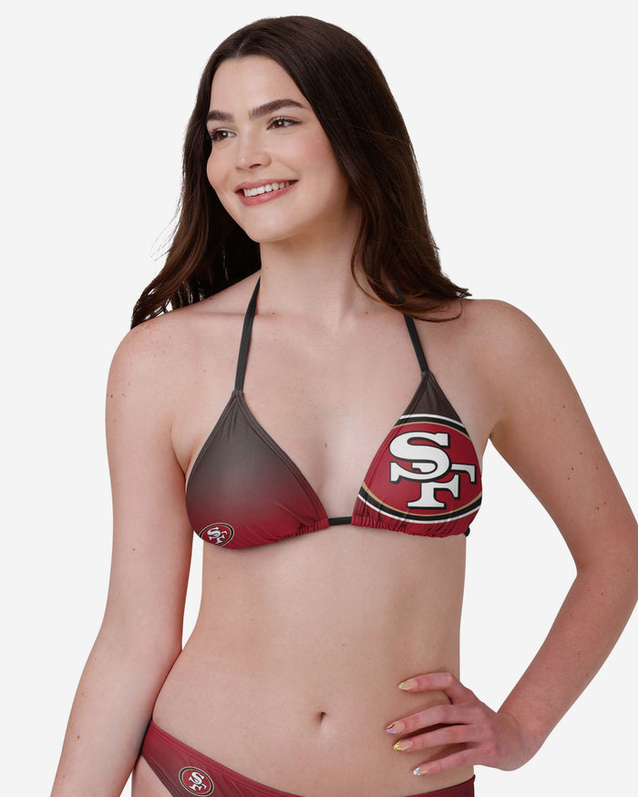 San Francisco 49ers Womens Gradient Big Logo Bikini Top FOCO - FOCO.com