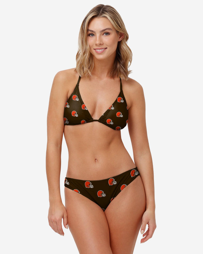 Cleveland Browns Womens Mini Print Bikini Top FOCO - FOCO.com
