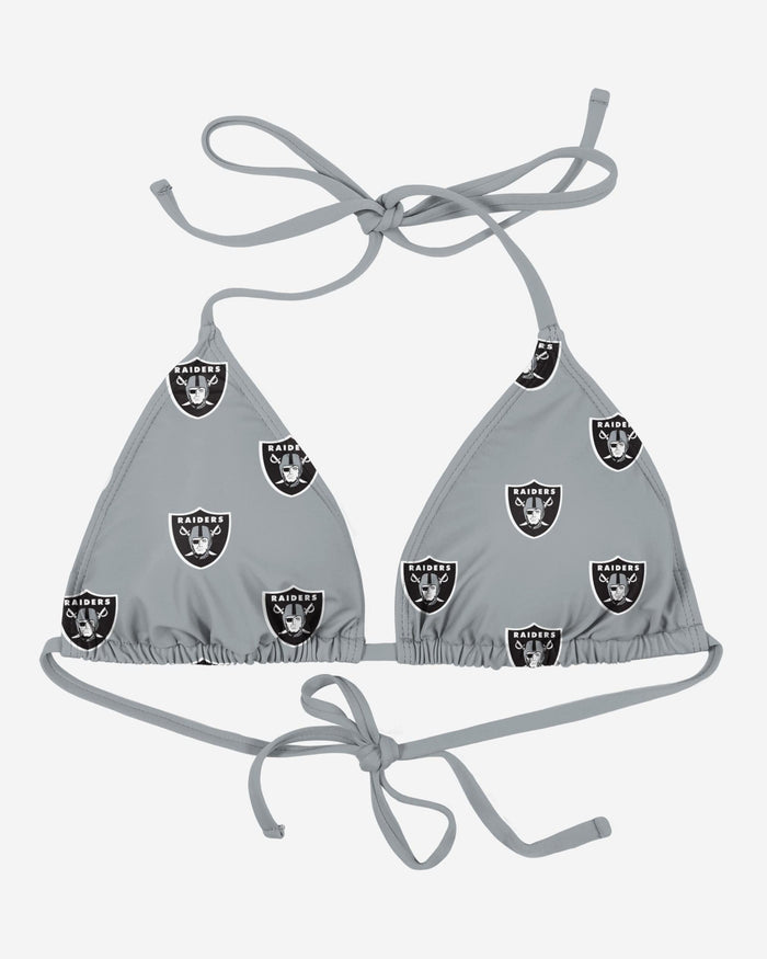 Las Vegas Raiders Womens Mini Print Bikini Top FOCO - FOCO.com