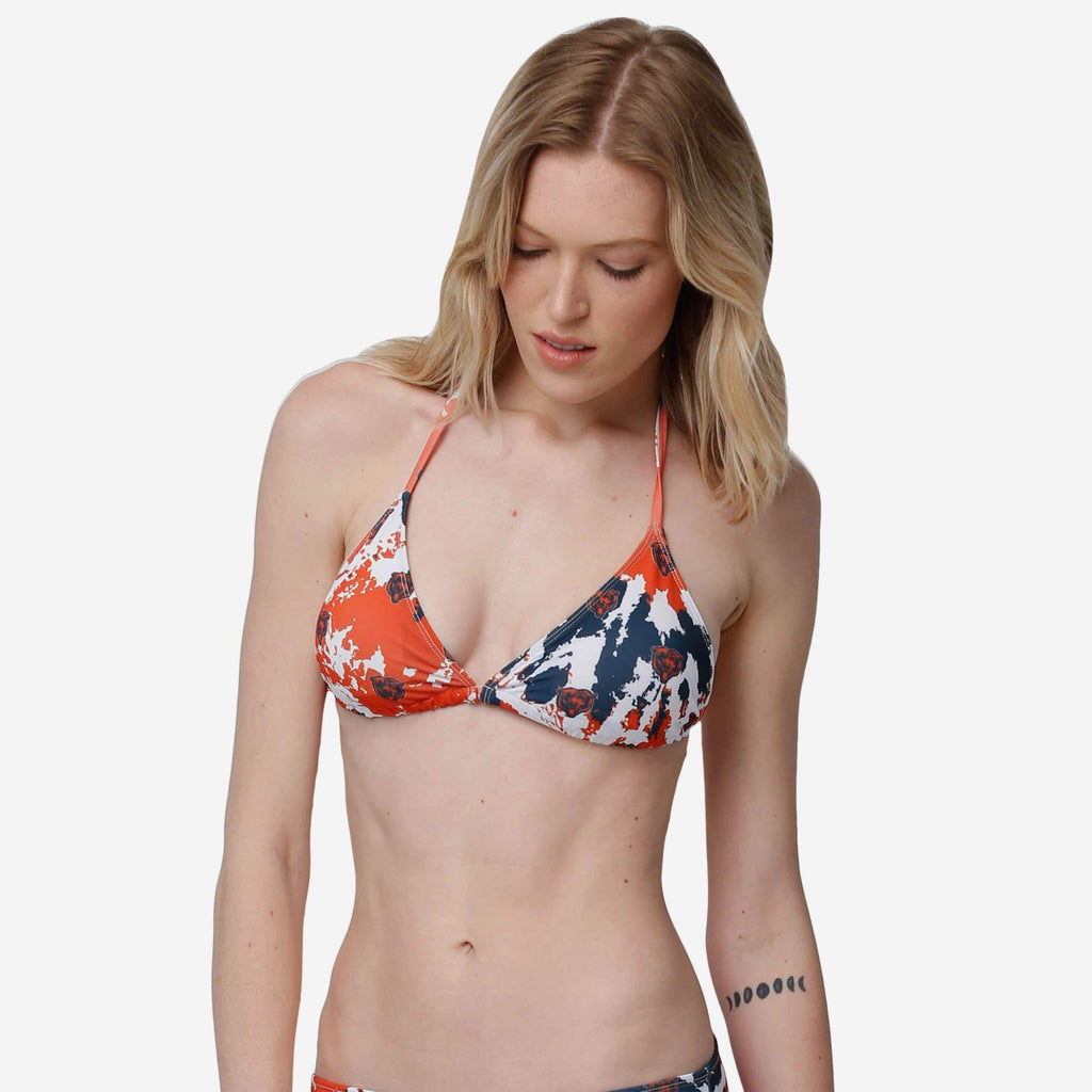 Chicago Bears Womens Paint Splash Bikini Top FOCO S - FOCO.com