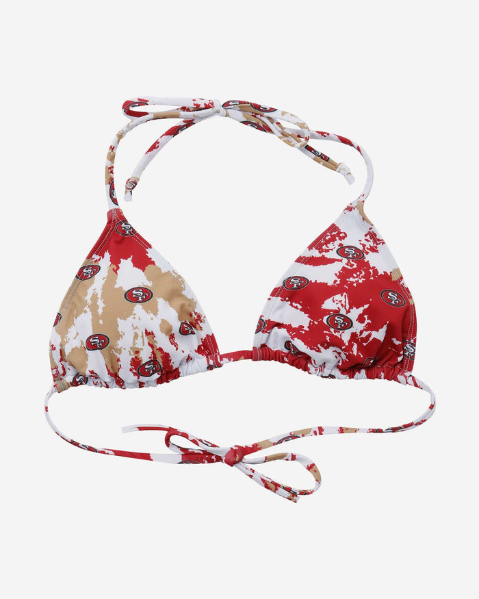 San Francisco 49ers Womens Paint Splash Bikini Top FOCO - FOCO.com