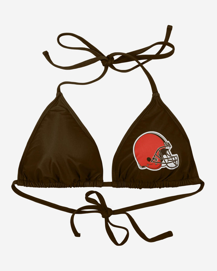 Cleveland Browns Womens Solid Logo Bikini Top FOCO - FOCO.com