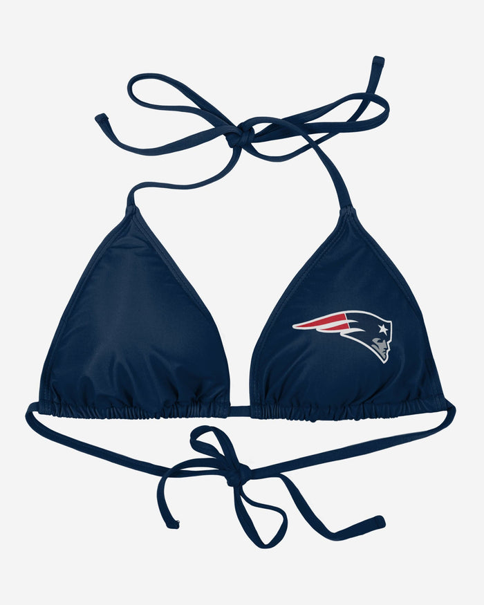 New England Patriots Womens Solid Logo Bikini Top FOCO - FOCO.com