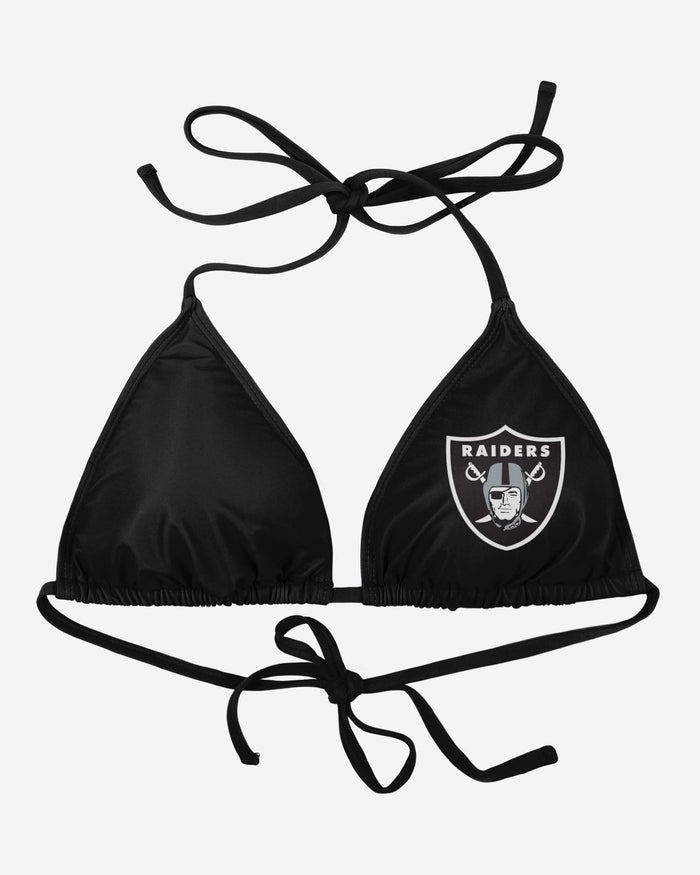 Las Vegas Raiders Womens Solid Logo Bikini Top FOCO - FOCO.com