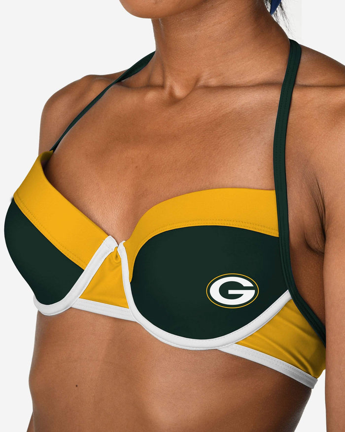 Green Bay Packers Team Logo Bikini Top FOCO - FOCO.com